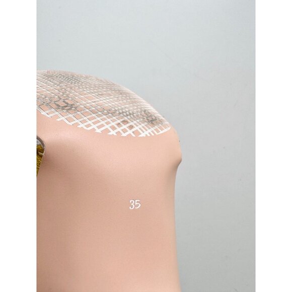 CAMPER Yellow Pebbled Leather Slingback Peep Toe Wedge Sandals, Size 35 - Picture 14 of 16